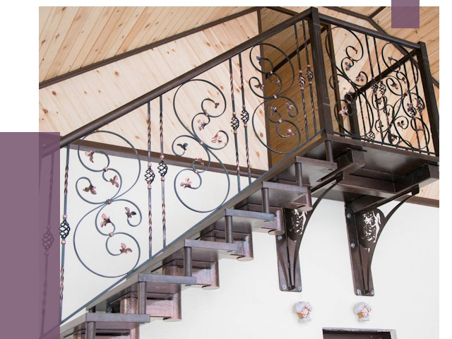 Кованые лестницы в Климовске от 78998 руб. под ключ