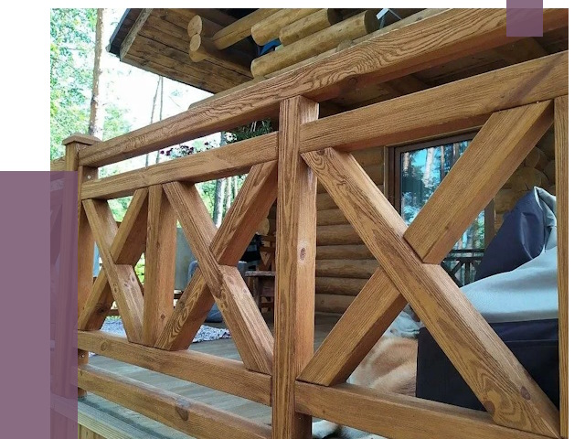 Деревянные перила под ключ в Климовске от 7596 руб. 