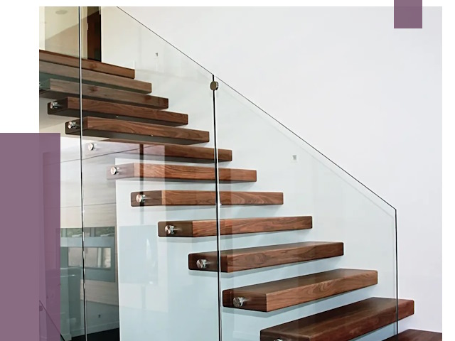 Стеклянные перила для лестницы в Климовске от 14686 руб.