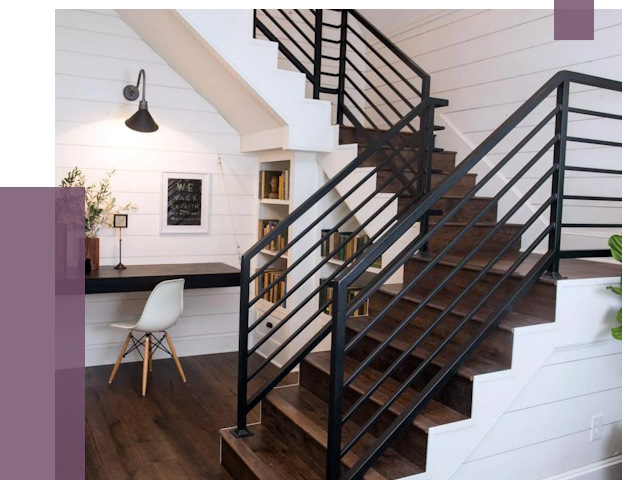 Перила для лестницы в доме в Климовске от 7343 руб. — ПРОЛЁТ-Клс