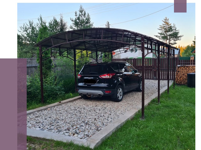 Навесы для автомобиля в Климовске от 13014 руб.  | ПРОЛЁТ-Клс