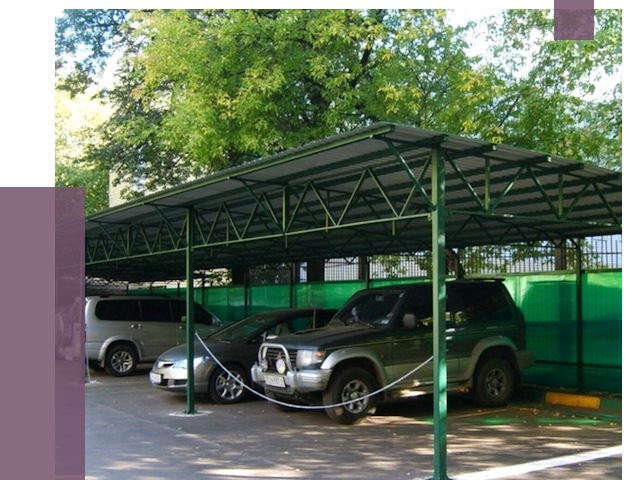 Навесы для парковки в Климовске от 79505 руб. заказать | ПРОЛЁТ-Клс