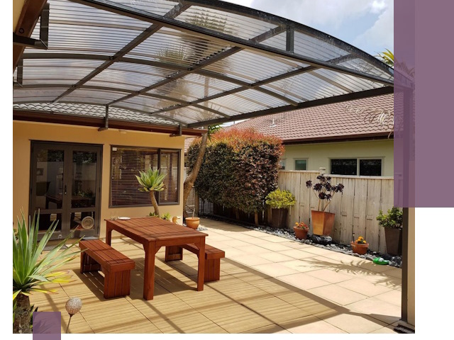 Навесы во двор под ключ в Климовске — изготовление и монтаж