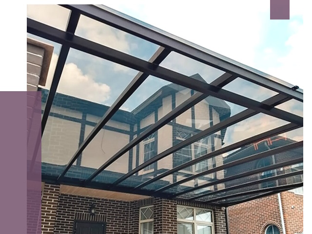 Навесы из поликарбоната в Климовске от 8528 руб. под ключ — ПРОЛЁТ-Клс