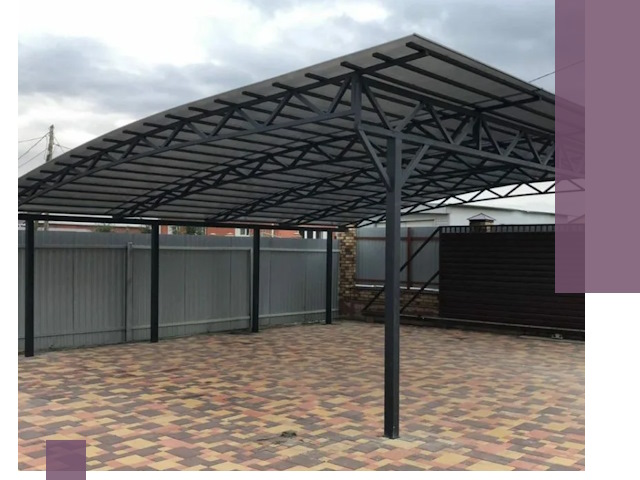 Металлические навесы под ключ в Климовске — изготовление и монтаж