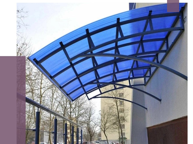 Козырьки из поликарбоната в Климовске от 4254 руб. под ключ | ПРОЛЁТ-Клс