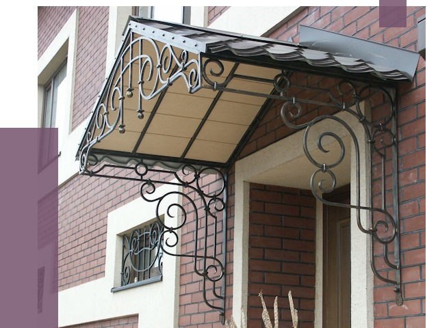 Двускатные козырьки в Климовске под ключ от 12660 руб.