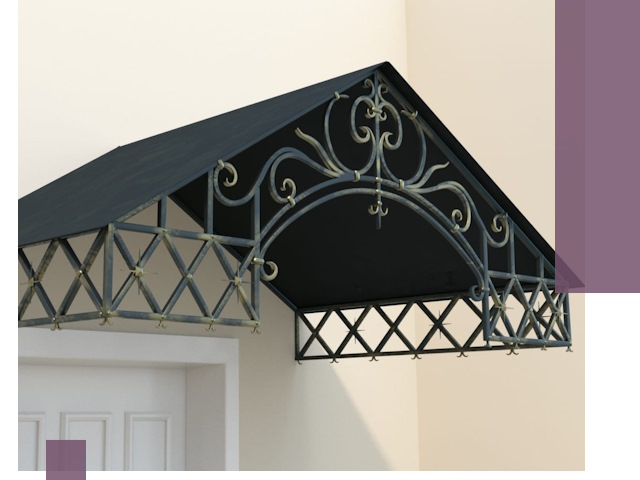 Двускатные металлические козырьки под ключ в Климовске