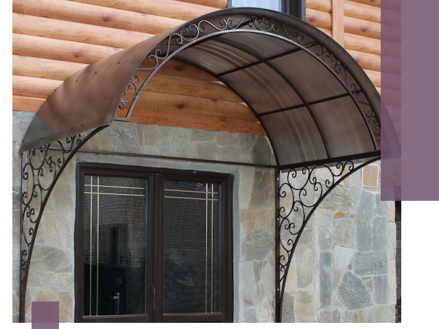 Арочные козырьки под ключ в Климовске: изготовление и монтаж